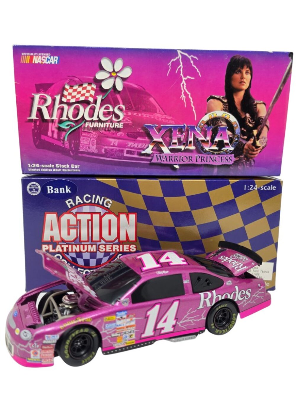 1998 Action NASCAR 1:24 Patty Moise Xena Warrior Princess Lucy Lawless Car Bank